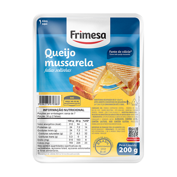 Queijo Mussarela Fatiado 200g